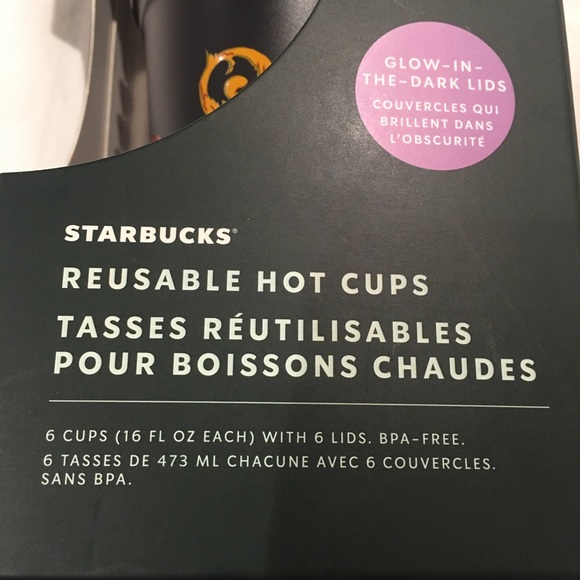 Starbucks GLOW IN THE DARK/ COLOUR CHANGING Halloween reusable hot cups pck of 6 - Picture 2 of 6